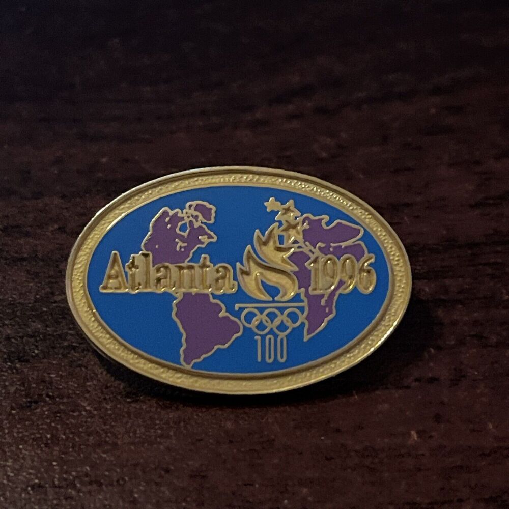 1996 Atlanta Summer Olympic Games World Globe Lapel Hat Pin